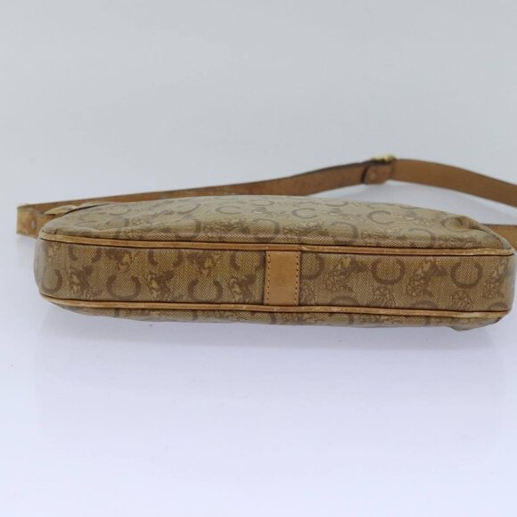 CELINE C Macadam Canvas Shoulder Bag Leather Beige - Picture 5 of 16